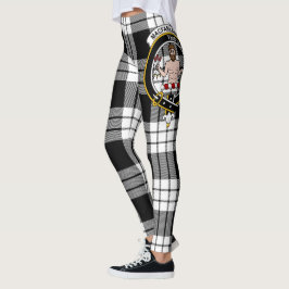 Scotstee Clan MacFarlane Black & White Wappen Tart Leggings