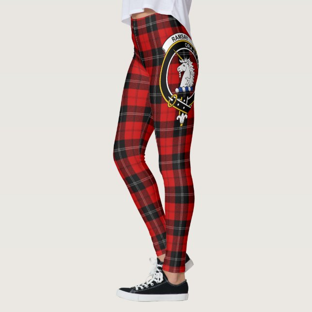 Scotstee Clan Ramsay Red Wappen Tartan Women Leggings (Links)