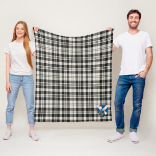Scott Black - White Ancient Tartan Kariert Fleecedecke
