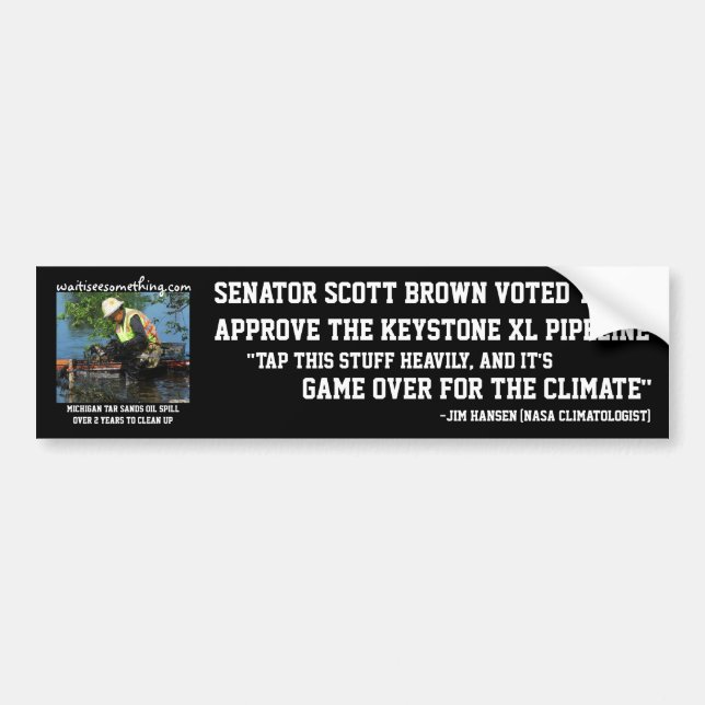 Scott Brown: Trapezfehler-XL-Rohrleitung Autoaufkleber (Vorne)