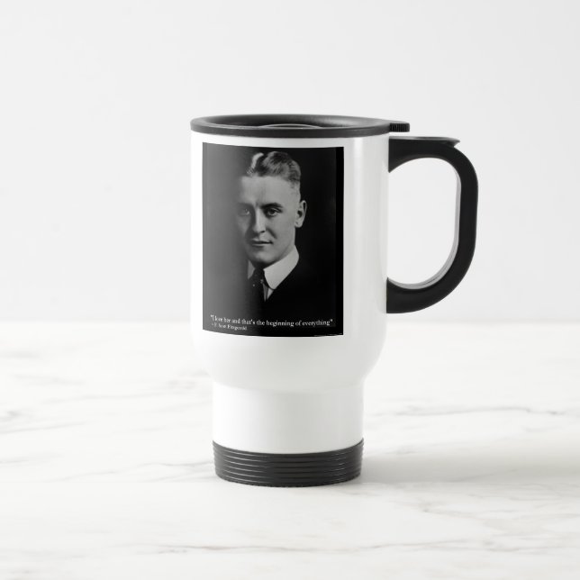 Scott Fitzgerald "Amour/Début" Citation Travel Mug (Droite)