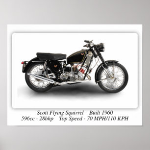 Scott Flying Squirrel Motorrad - A3 Print Poster