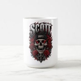 Scott Gothic Schädel personalisierter Namensentwur Kaffeetasse