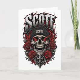 Scott Gothic Schädel personalisierter Namensentwur Karte