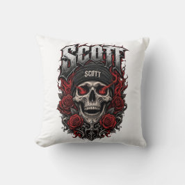Scott Gothic Schädel personalisierter Namensentwur Kissen