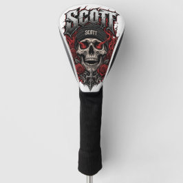 Scott Gothic Schädel personalisiertes Namensdesign Golf Headcover