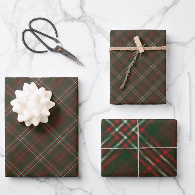 Scott Hunting Modern Scottish Tartan Geschenkpapier Set (Vorderseite)
