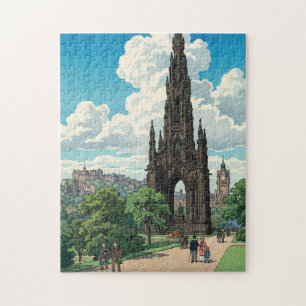 Scott Monument Edinburgh Japanischer Holzschnitt P
