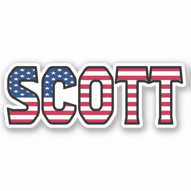 Scott Name Vorname USA Sticker Stickerset (Vorderseite)