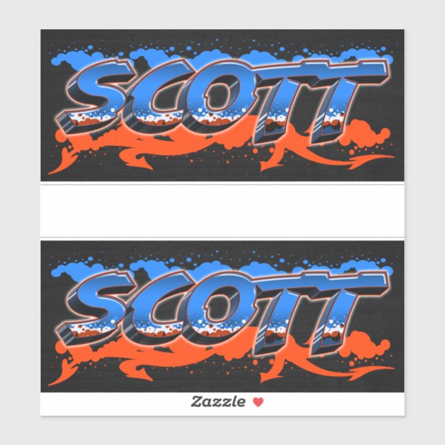 Scott Prénom Nom Graffiti Autocollants Autocollant (Feuille)
