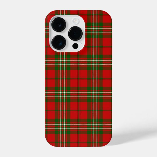 Scott Tartan Rot kariert iPhone 14 Pro Hülle (Rückseite)