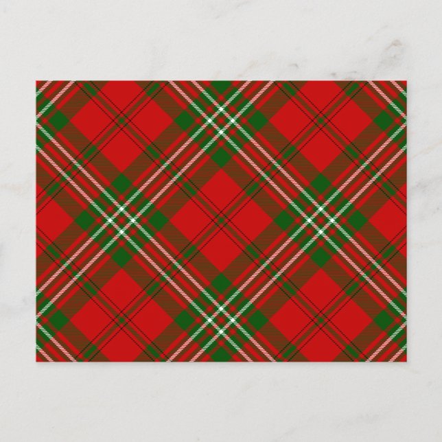 Scott Tartan Rot kariert Postkarte (Vorderseite)