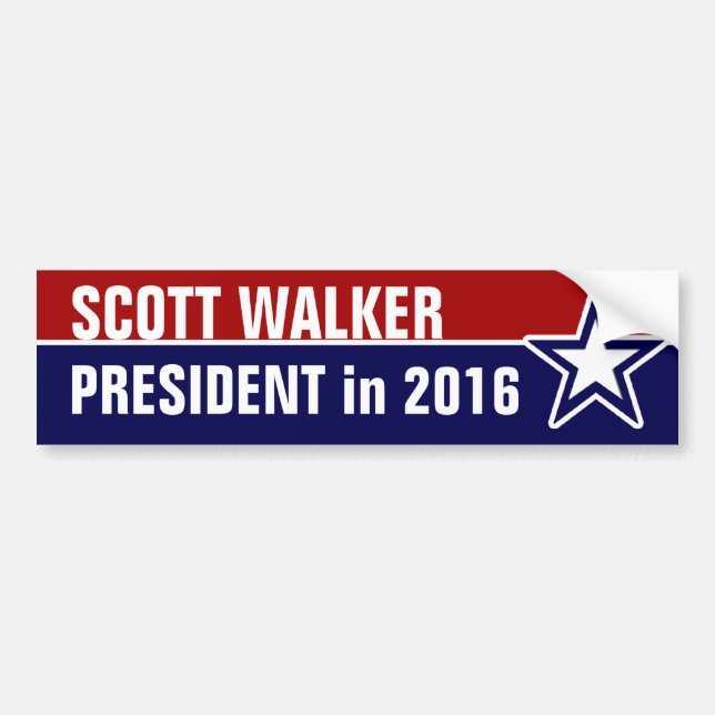 Scott Walker 2016 Autoaufkleber (Vorne)