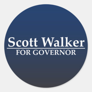 Scott Walker für Gouverneur Runder Aufkleber