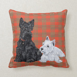 Scottie and Westie Pup - Terrier Pillow Kissen