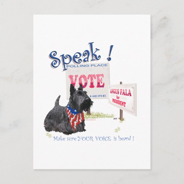 Scottie Angus Fala für Präsident Postkarte (Vorderseite)
