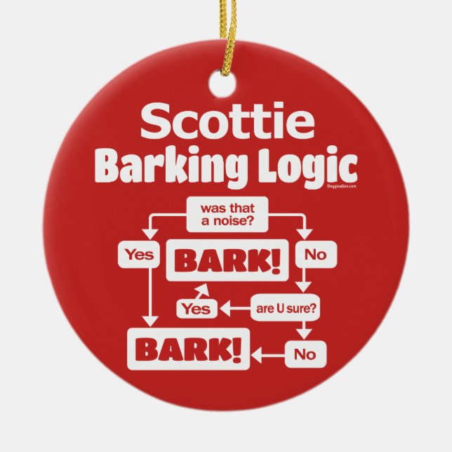 Scottie Barking Logic Keramik Ornament (Vorne)