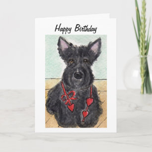 Scottie chien écossais terrier art carte d'anniver