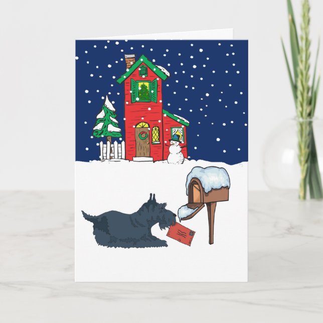 Scottie Christmas Mail Feiertagskarte (Vorderseite)