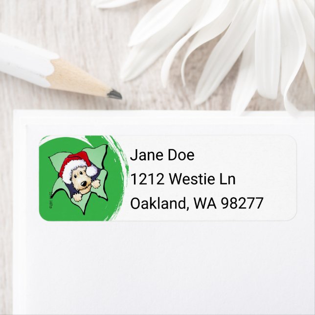 Scottie Christmas Return Address Label (Insitu)