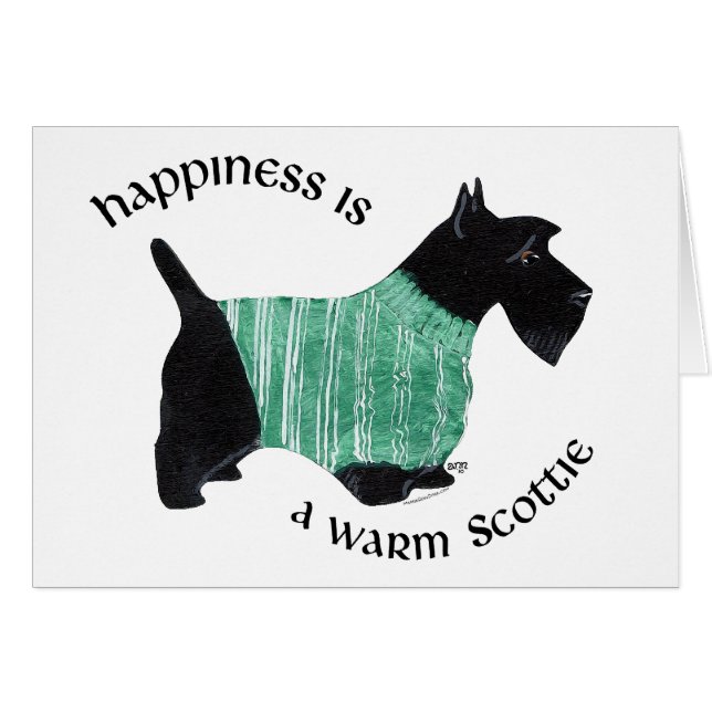 Scottie dans un pull à rayures vertes (Devant horizontal)