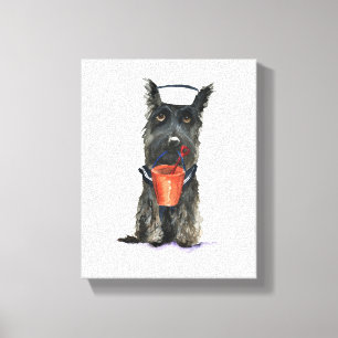 Scottie Dog 'Bereit für den Strand' Leinwanddruck