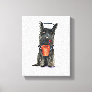 Scottie Dog 'Bereit für den Strand' Leinwanddruck