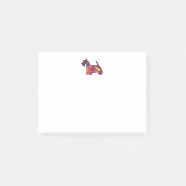 Scottie Dog Breed Geo Silhouette Multi Post-it Klebezettel (Vorderseite)