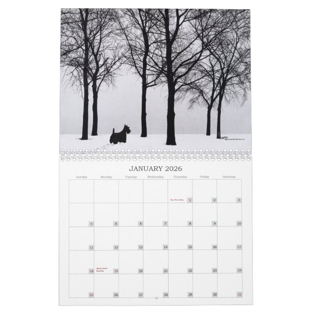 Scottie Dog Calendar Kalender (Jan 2026)