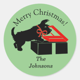 Scottie Dog Christmas Umschlag Aufklebers Stickers