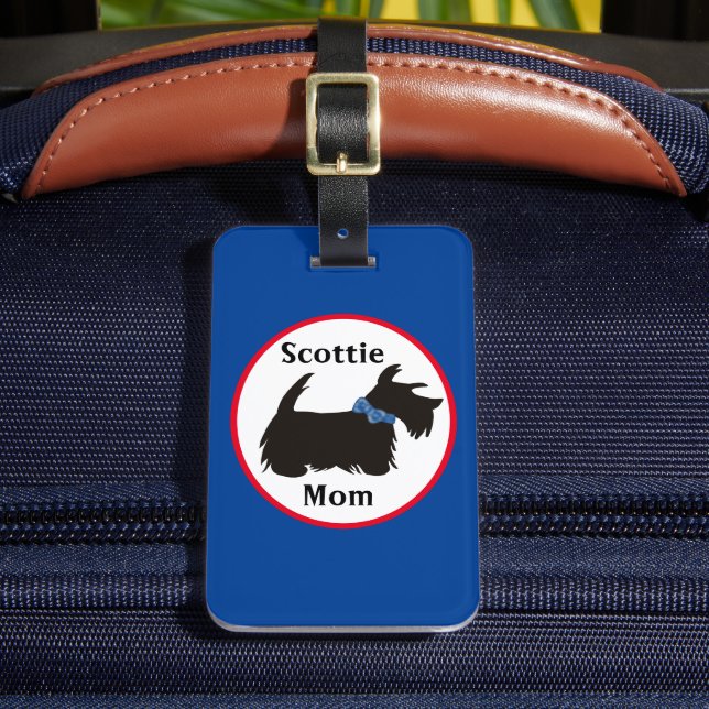 Scottie dog Gepäckanhänger, Scottie Mom Gepäck Gepäckanhänger (Vorderseite Insitu 2)