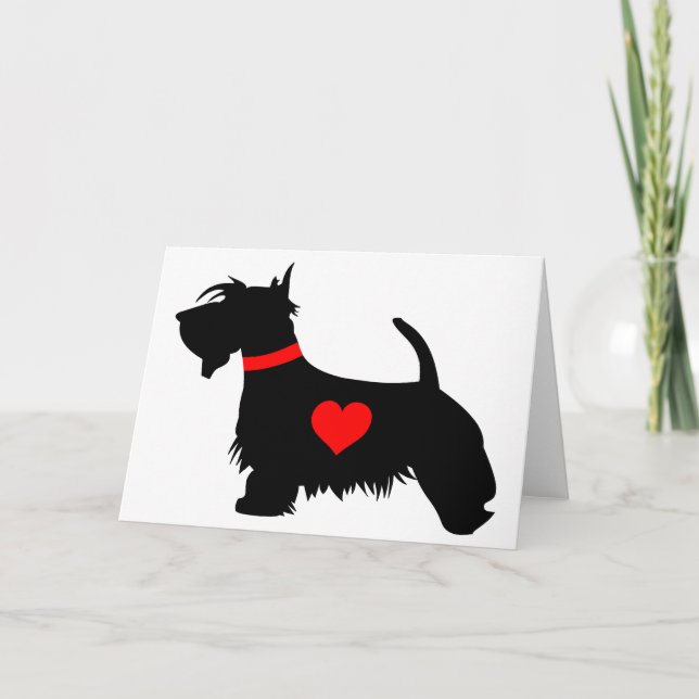 Scottie dog heart Grußkarte Karte (Vorderseite)