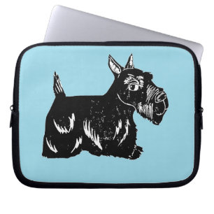 Scottie Dog mit blauem Laptop-Sieb Laptopschutzhülle