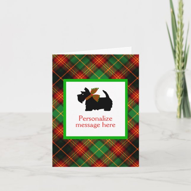 Scottie Dog Personalisiert Holiday Grußkarte (Vorderseite)