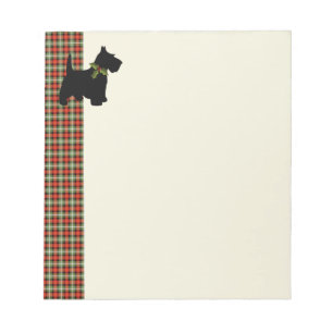 Scottie Dog Scotch Kariert Weihnachten Notizblock
