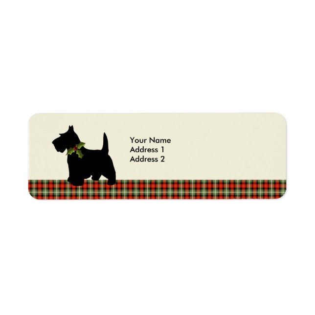 Scottie Dog Scotch Kariert Weihnachten Personalisi (Vorne)