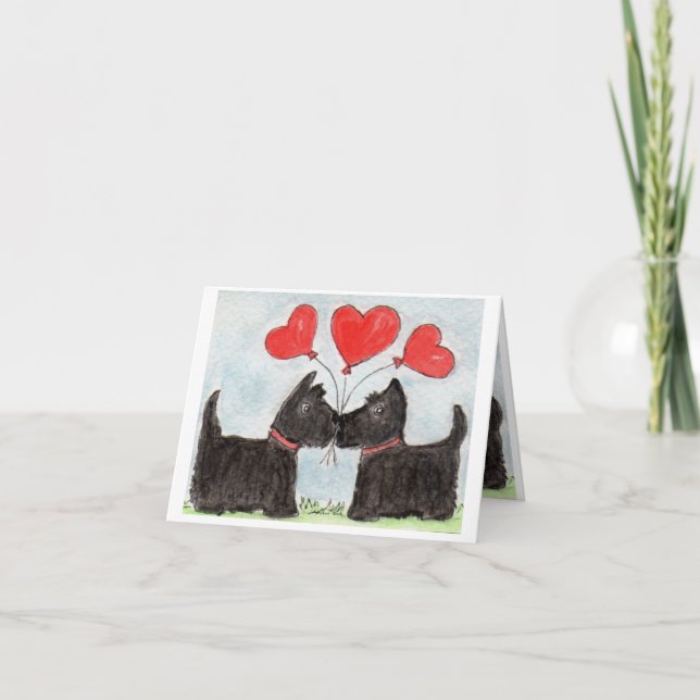 Scottie Dog Scottish Terrier art Notecard Karte (Vorderseite)