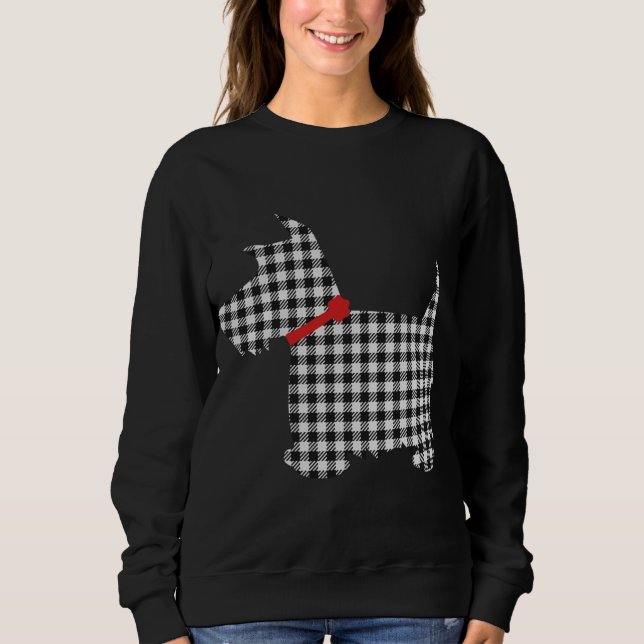 Scottie Dog Scottish Terrier Schwarz-weiß Buffalo  Sweatshirt (Vorderseite)