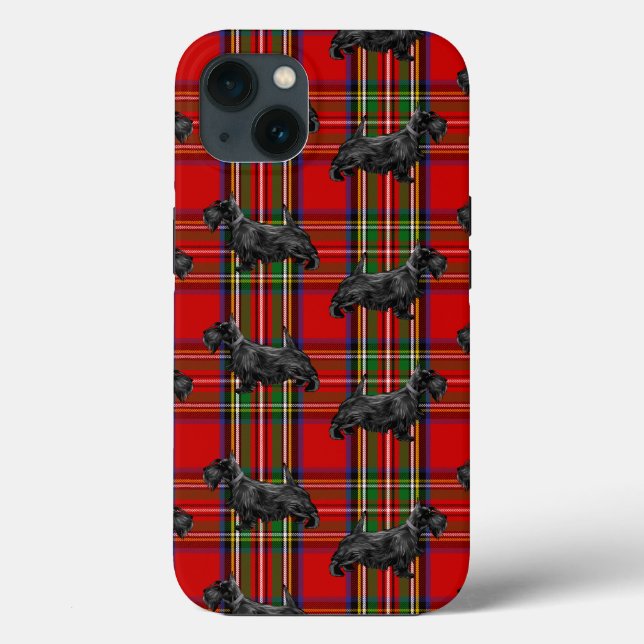 Scottie Dog über Red Scottish Tartan Case-Mate iPhone Hülle (Rückseite)