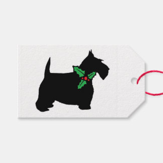 Scottie Dog und Holly Geschenkanhänger