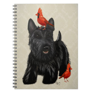 Scottie Dog und Rote Vögel Notizblock