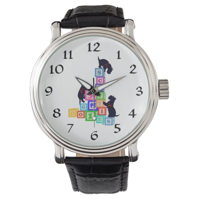 Scottie Dogs Alphabet Blocks Armbanduhr (Vorderseite)