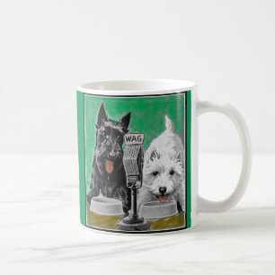 Scottie dogs Blackie and Whitie im Radio Kaffeetasse