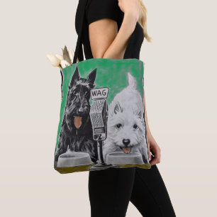 Scottie dogs Blackie and Whitie im Radio Tasche