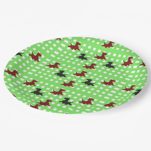 Scottie Dogs Pappteller (Schrägansicht)