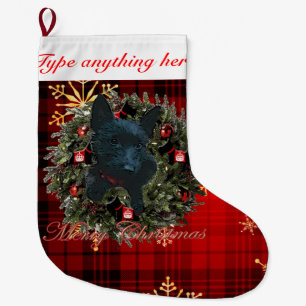 Scottie-frohe Weihnachten Großer Weihnachtsstrumpf