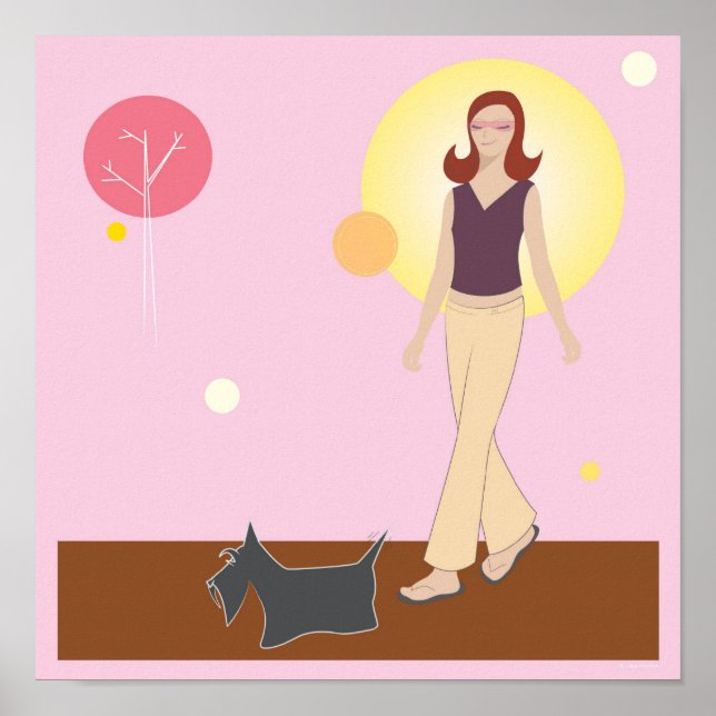 Scottie Gal Walking Poster (Vorne)