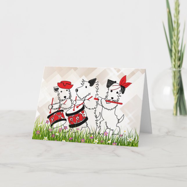 Scottie Hogs Band, niedlich und kuschelig Karte (Vorderseite)