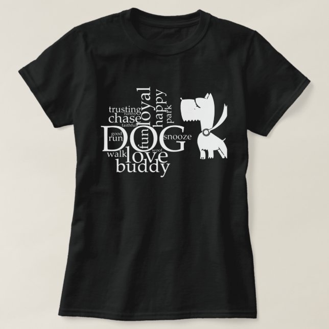 Scottie Hund Cartoon Weiße Witze Geschenk T-Shirt (Design vorne)