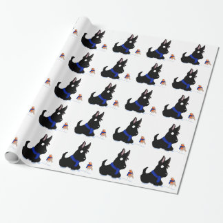 Scottie-Hund u. Robin Geschenkpapier